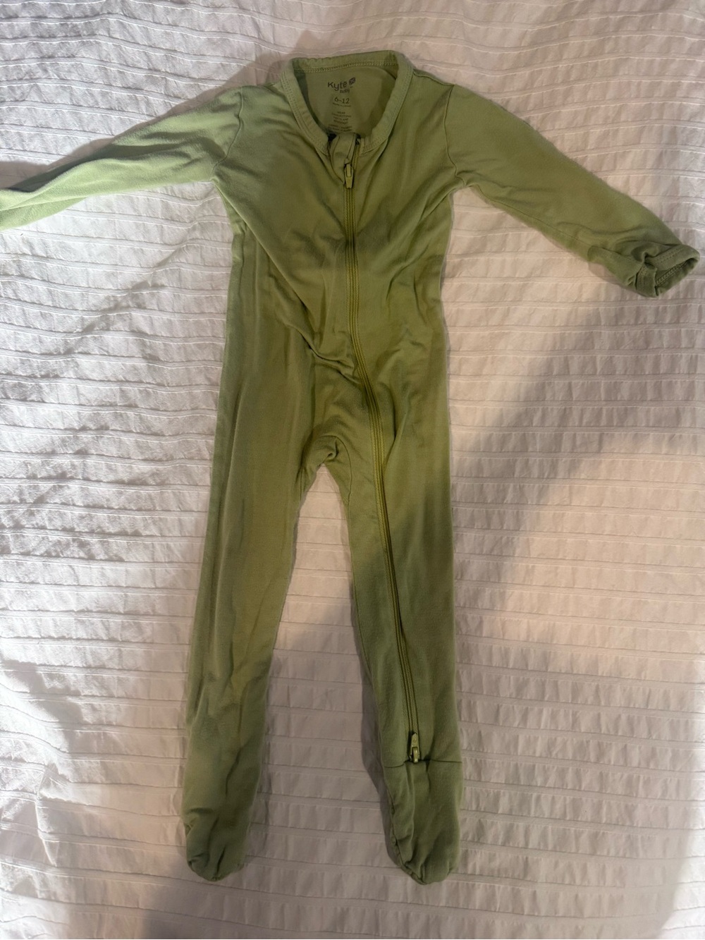 Kyte BABY Light Olive Green Footed One-Piece Zipper Pajama